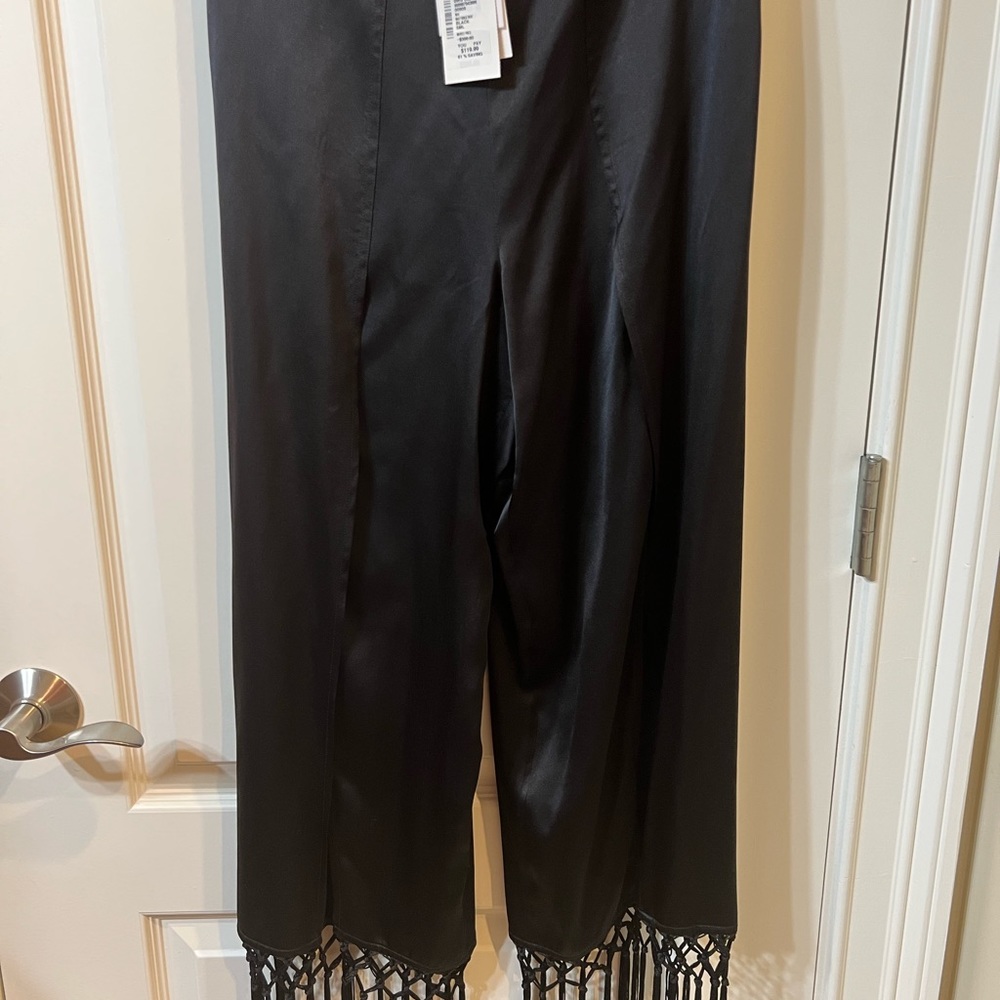 NWT Cami NYC black silk fringe pants size small 2/4 - Picture 13 of 15